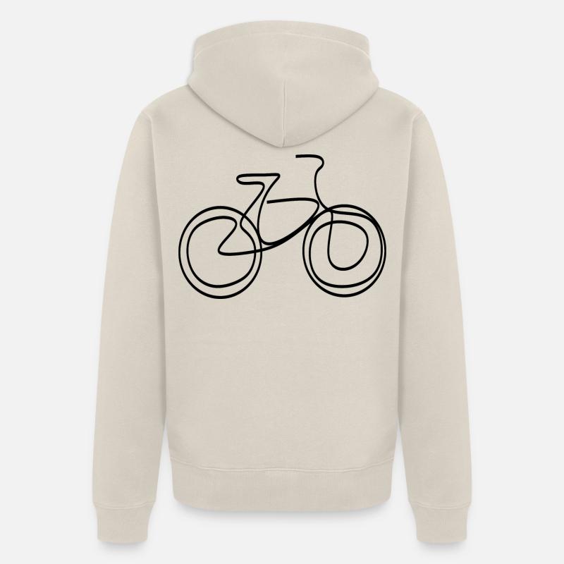LINE ART ROUE NOIR MINIMALISME - Veste à capuche bio Premium Unisexe - beige