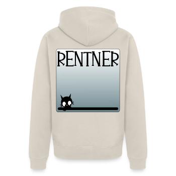 Abschiedsgeschenke für Rentner, Hauskater - Unisex Premium Bio Zip Hoodie - Beige - Hinten - Thijin (182cm)