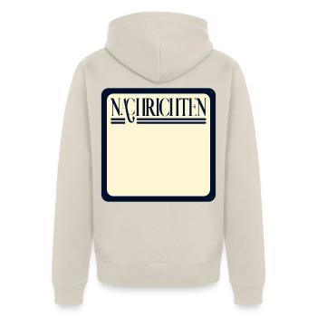 NACHRICHTEN SELBST GESTALTEN - Unisex Premium Bio Zip Hoodie - Beige - Hinten - Thijin (182cm)