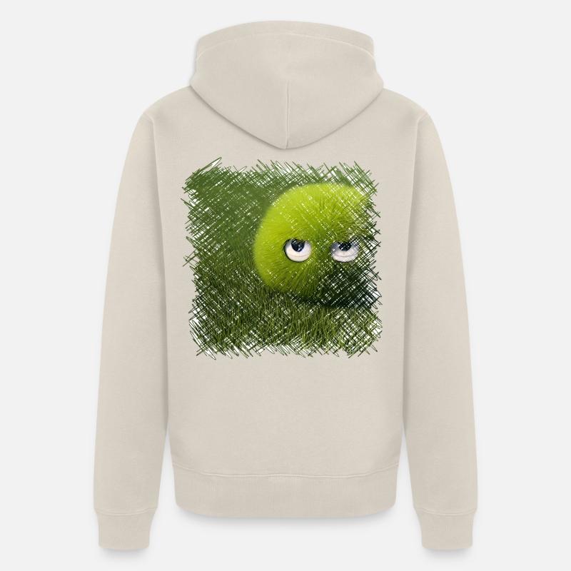 Drôle de boule d’herbe verte - Veste à capuche bio Premium Unisexe - beige
