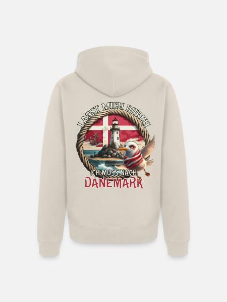 Dänemark - lasst mich durch - Möwe - Leuchtturm - Unisex Premium Bio Zip Hoodie - Beige