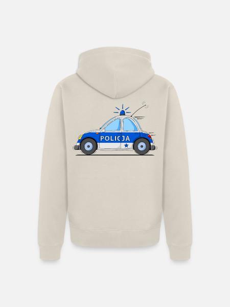 Polizeiauto Policja Blau - Unisex Premium Bio Zip Hoodie - Beige