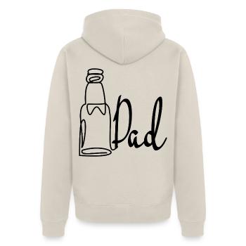 Line Art Papa Bière Fête des Pères - Veste à capuche bio Premium Unisexe - beige - Dos - Thijin (182cm)