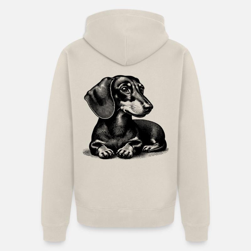 Teckel - Veste à capuche bio Premium Unisexe - beige