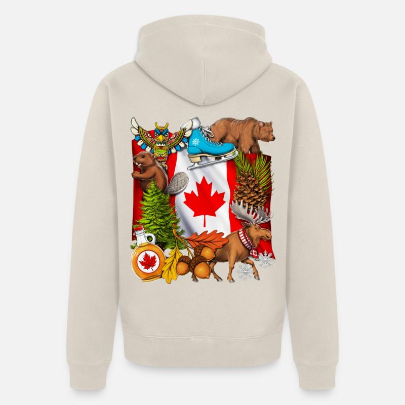 Fierté Canada - Veste à capuche bio Premium Unisexe - beige