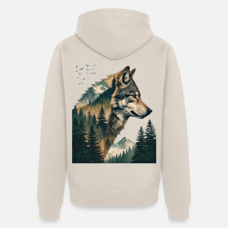 Waldwolf Double Exposition - Veste à capuche bio Premium Unisexe - beige