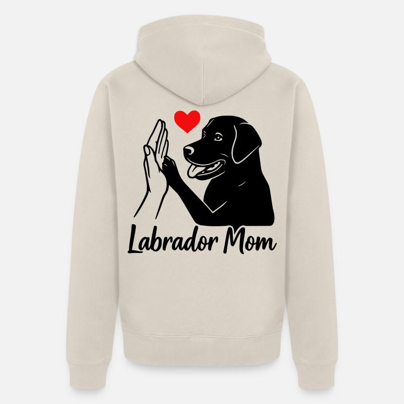 Maman Labrador - Veste à capuche bio Premium Unisexe - beige