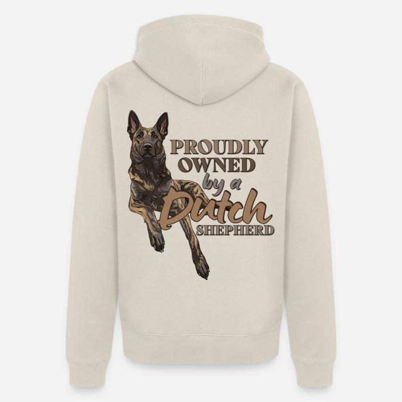 Dutch Shepherd – Dutchie - Unisex Premium Bio Zip Hoodie - Beige