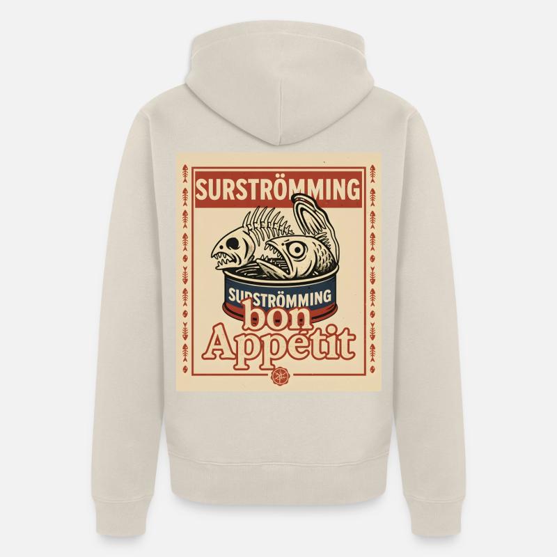 Surströmming Mutprobe Challenge - Unisex Premium Bio Zip Hoodie - Beige