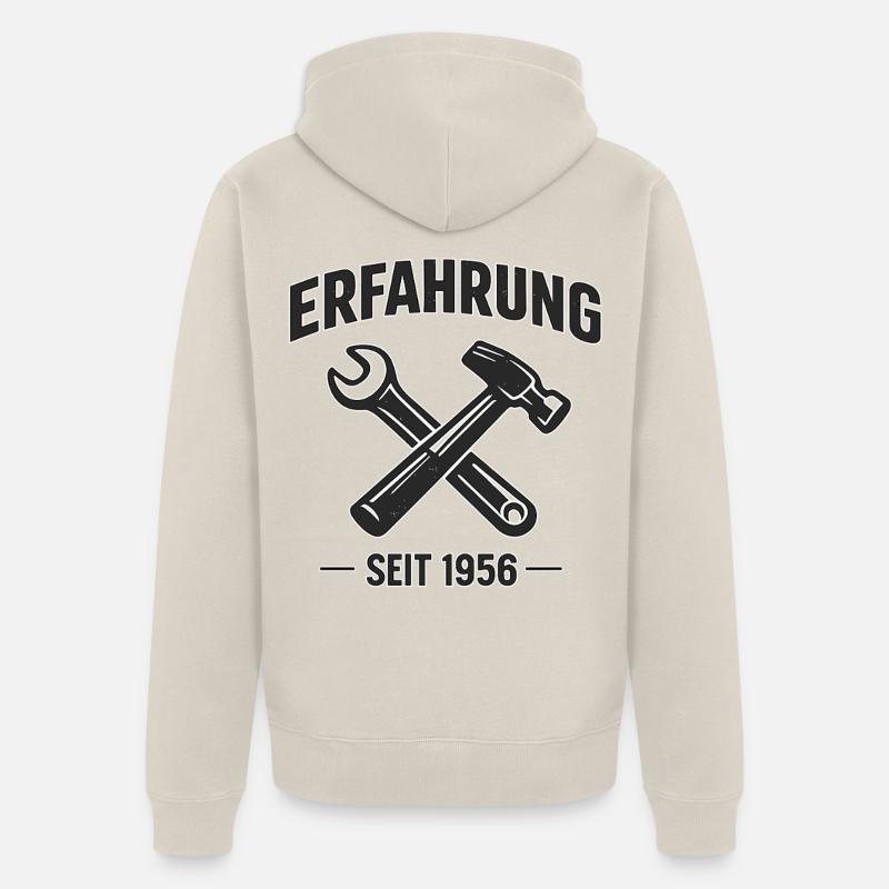 Anniversaire 1956 : Expérience pour les artisans - Veste à capuche bio Premium Unisexe - beige