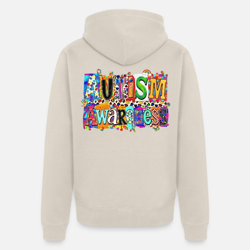 Sensibilisation à l’autisme - Veste à capuche bio Premium Unisexe - beige
