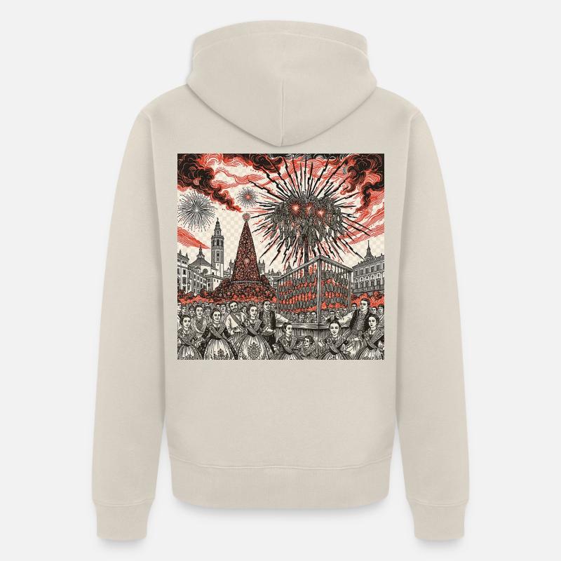 Tradition des Fallas de Valence - Veste à capuche bio Premium Unisexe - beige