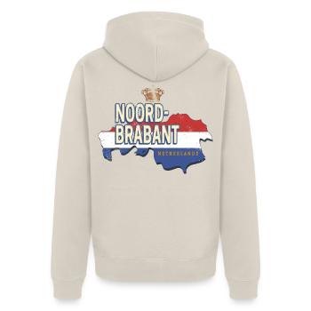 North Brabant Netherlands Retro Holland Souvenir - Unisex Premium Organic Zip Hoodie - beige - Back - Thijin (182cm)