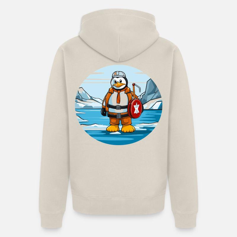 Aventurier Pingouin Arctique - Veste à capuche bio Premium Unisexe - beige