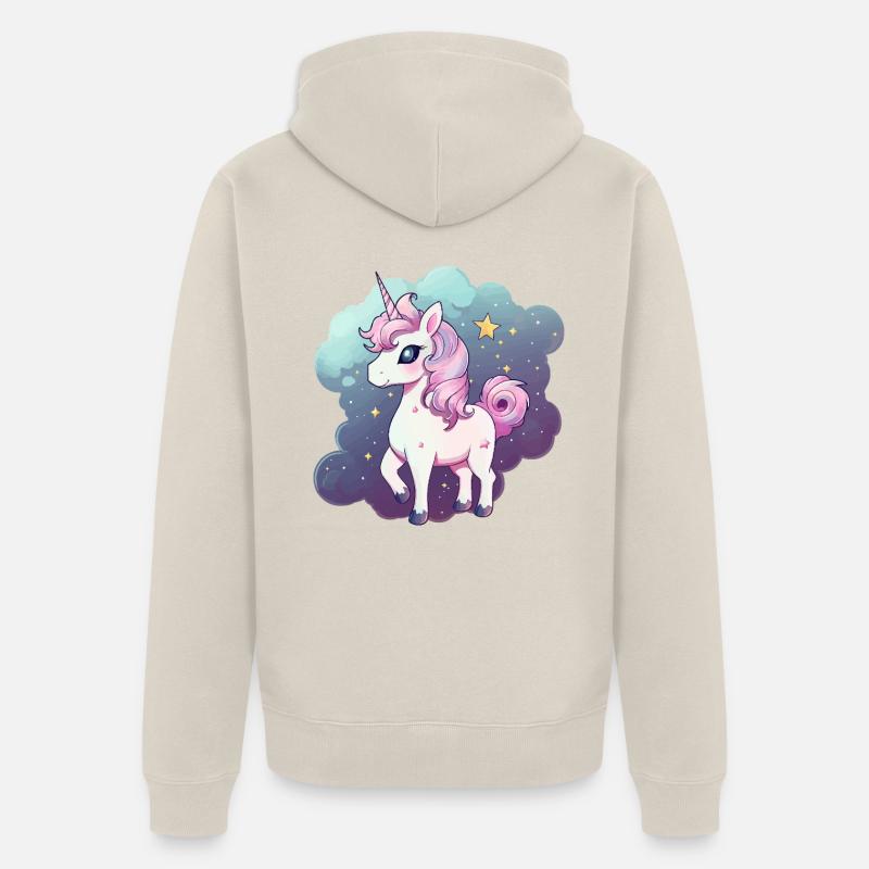 Licorne pastel - Veste à capuche bio Premium Unisexe - beige