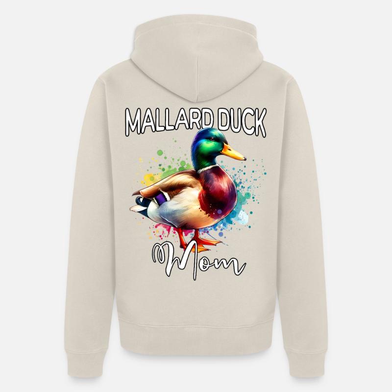 Maman du canard colvert - Veste à capuche bio Premium Unisexe - beige