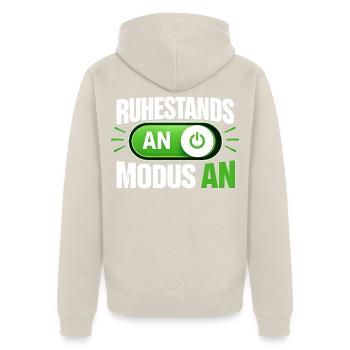 Ruhestandsmodus An Rentner Ruhestand Spruch - Unisex Premium Bio Zip Hoodie - Beige - Hinten - Thijin (182cm)