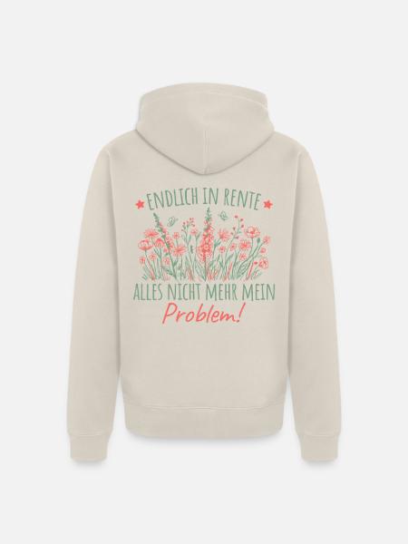 Rentnerin Wildblumen Abschied Kollegin Rente - Unisex Premium Bio Zip Hoodie - Beige