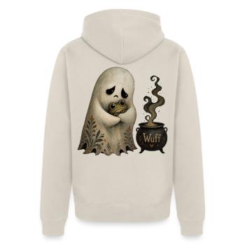 Motif de t-shirt vintage d’Halloween fantôme mignon - Veste à capuche bio Premium Unisexe - beige - Dos - Thijin (182cm)