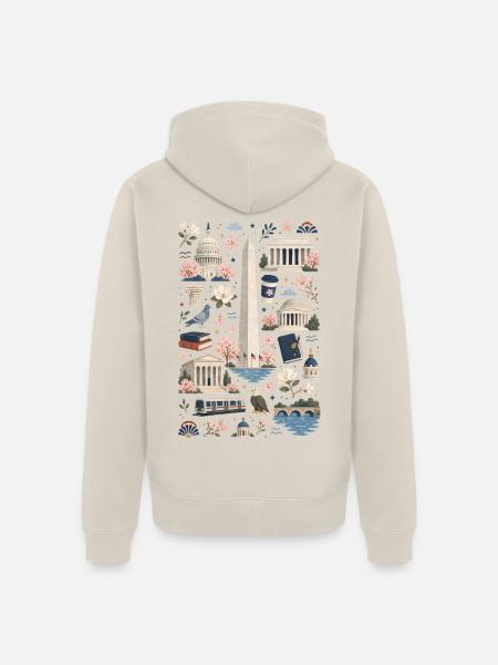 Washington D.C. | Monumente & Kirschblüten - Unisex Premium Bio Zip Hoodie - Beige