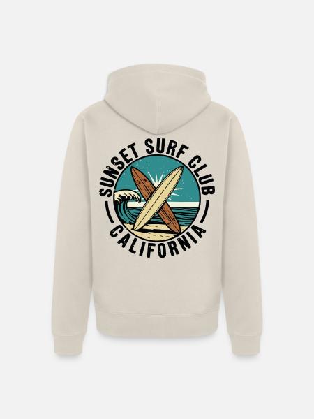 Sunset Surf Club - Unisex Premium Bio Zip Hoodie - Beige