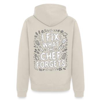 Sous Chef I Fix What The Chef Forgets Culinary Art - Unisex Premium Bio Zip Hoodie - Beige - Hinten - Thijin (182cm)