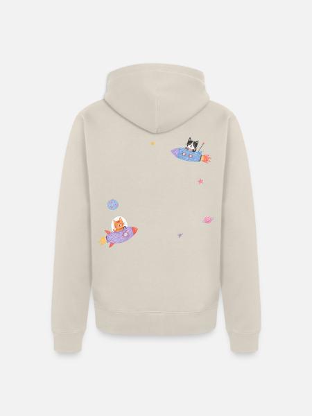 Katzen im Zimmer - Unisex Premium Bio Zip Hoodie - Beige