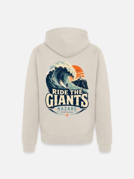 Nazaré Surfen - Unisex Premium Bio Zip Hoodie - Beige
