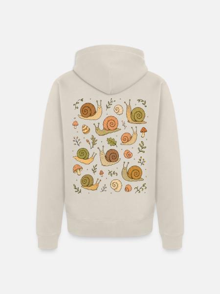 Schnecken | Garten Natur & Wald - Unisex Premium Bio Zip Hoodie - Beige
