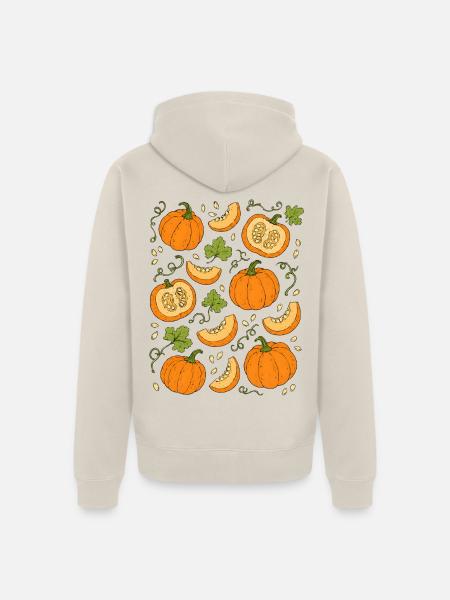 Kürbisse | Herbst Gemüse & Ernte - Unisex Premium Bio Zip Hoodie - Beige
