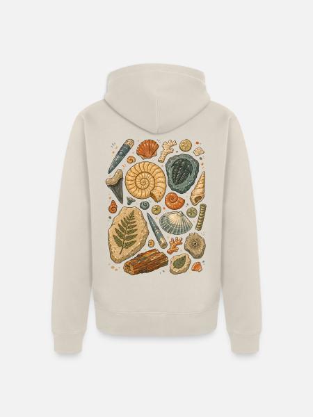 Fossilien | Paläontologie & Urzeit - Unisex Premium Bio Zip Hoodie - Beige