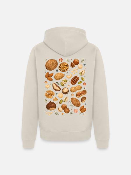 Nüsse & Kerne - Unisex Premium Bio Zip Hoodie - Beige