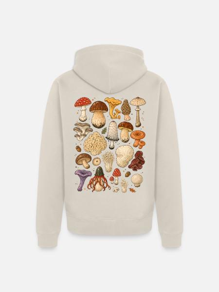 Pilze | Mykologie & Wald - Unisex Premium Bio Zip Hoodie - Beige
