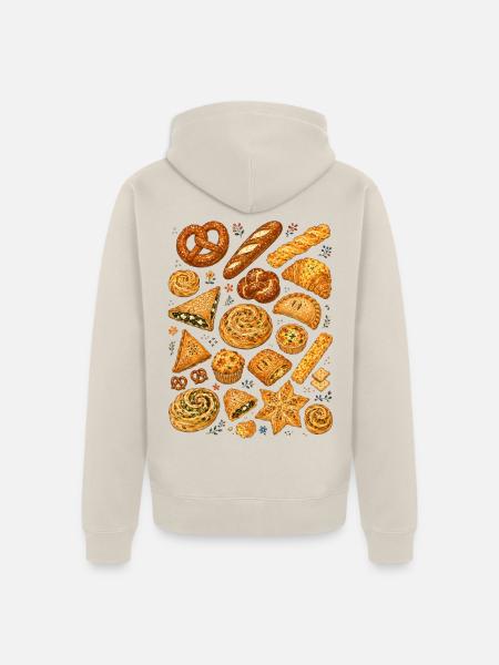 Herzhaftes Gebäck | Backen & Bäckerei - Unisex Premium Bio Zip Hoodie - Beige