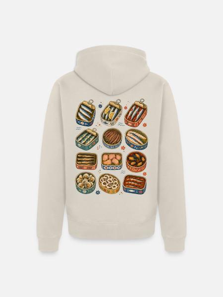 Fischkonserven | Sardinen & Meeresküche - Unisex Premium Bio Zip Hoodie - Beige