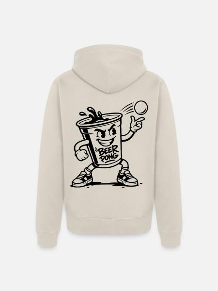 Beer Pong Becher - Unisex Premium Bio Zip Hoodie - Beige
