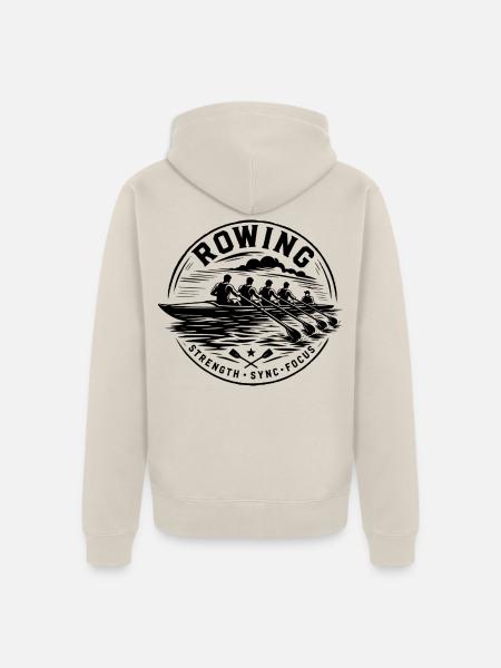 Rudern Team - Unisex Premium Bio Zip Hoodie - Beige