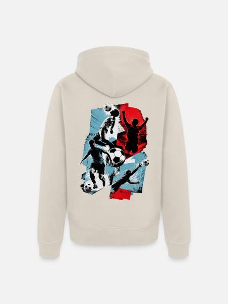 Fußball - Unisex Premium Bio Zip Hoodie - Beige