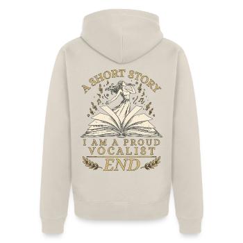 Vocalist A Short Story I Am A Proud Lead Singer - Unisex Premium Bio Zip Hoodie - Beige - Hinten - Thijin (182cm)