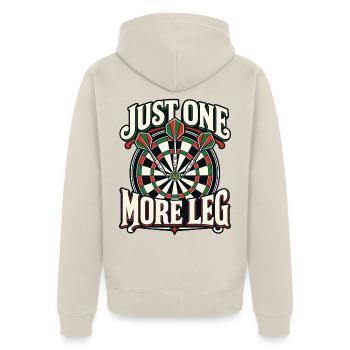 Just One More Leg Darts Humor Dartspieler - Unisex Premium Bio Zip Hoodie - Beige - Hinten - Thijin (182cm)