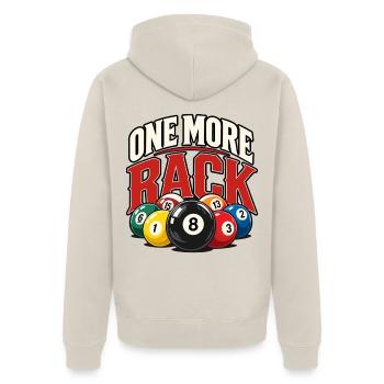 One More Rack Billard Design - Unisex Premium Bio Zip Hoodie - Beige - Hinten - Thijin (182cm)