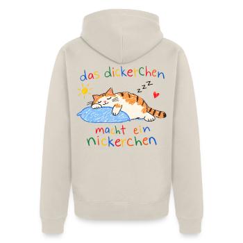 Das Dickerchen macht ein Nickerchen - Unisex Premium Bio Zip Hoodie - Beige - Hinten - Thijin (182cm)