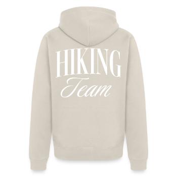Hiking Team - Unisex Premium Bio Zip Hoodie - Beige - Hinten - Thijin (182cm)