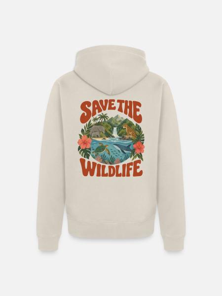 Save The Wildlife - Unisex Premium Bio Zip Hoodie - Beige