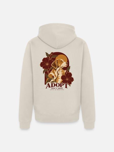 Adopt Don’t Shop Dog & Cat - Unisex Premium Bio Zip Hoodie - Beige