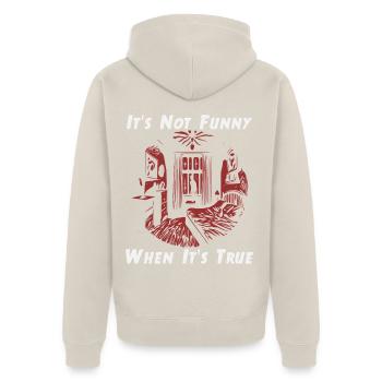 Crime-show-liebhaber True-crime - Unisex Premium Bio Zip Hoodie - Beige - Hinten - Thijin (182cm)