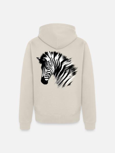 Zebra - Unisex Premium Bio Zip Hoodie - Beige
