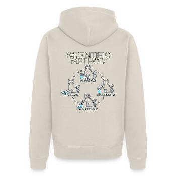Forschungskreislauf - Unisex Premium Bio Zip Hoodie - Beige - Hinten - Thijin (182cm)