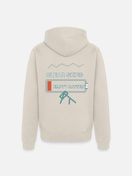 Astronomie — klarer Himmel, leere Batterie - Unisex Premium Bio Zip Hoodie - Beige