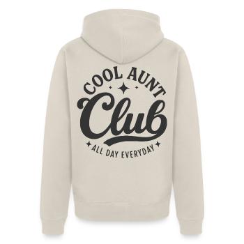Cool Aunt Club - Unisex Premium Bio Zip Hoodie - Beige - Hinten - Thijin (182cm)